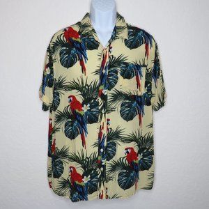 Seven‎ Tides* Men's Short Sleeve Button Down Curved Hem Hawaiian Shirt~ Size XXL